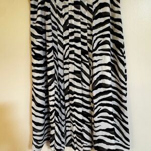 Banana Republic Zebra Pattern A-Line Skirt midi length